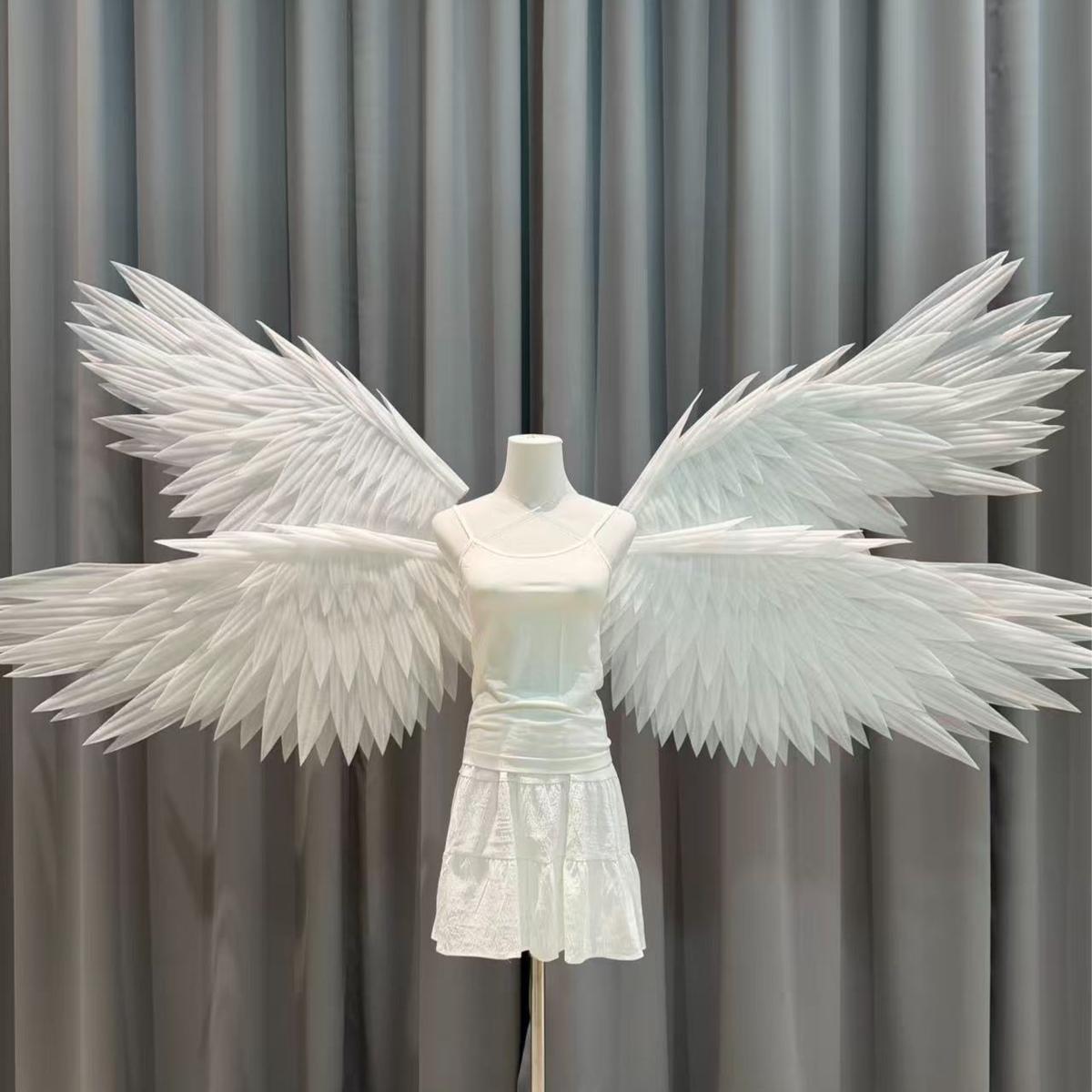 White four-wing motorized angel wings in two layers